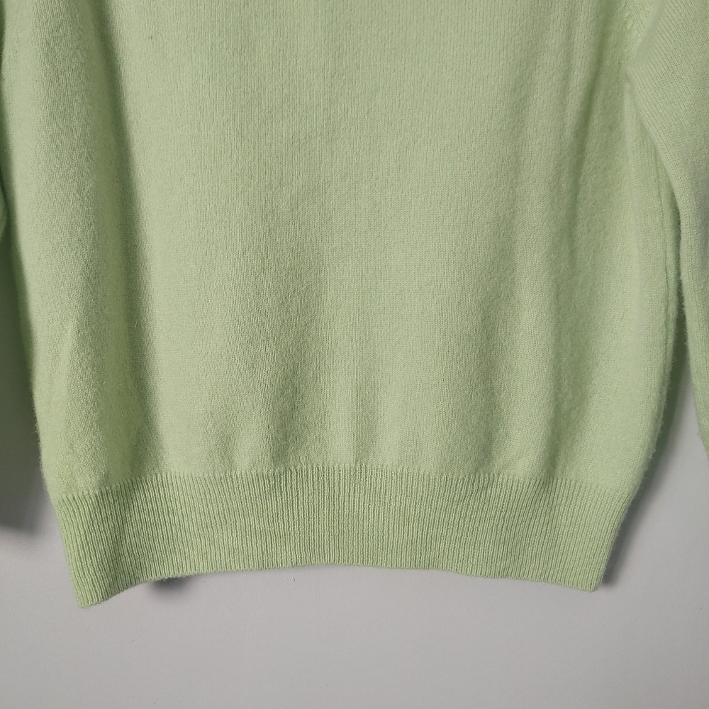 Marks & Spencer Crewneck Cashmere Cardigan Size Medium Green - Picture 14 of 16